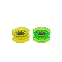 Buy Plastic Grinder 'Leaf' - Mixed Colours - 53mm, 2 parts in Europe