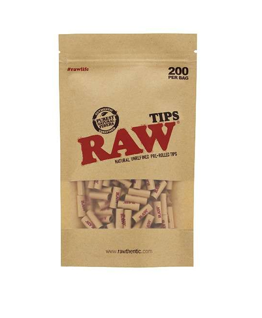 Raw Prerolled Unrefined Tips 200 pcs